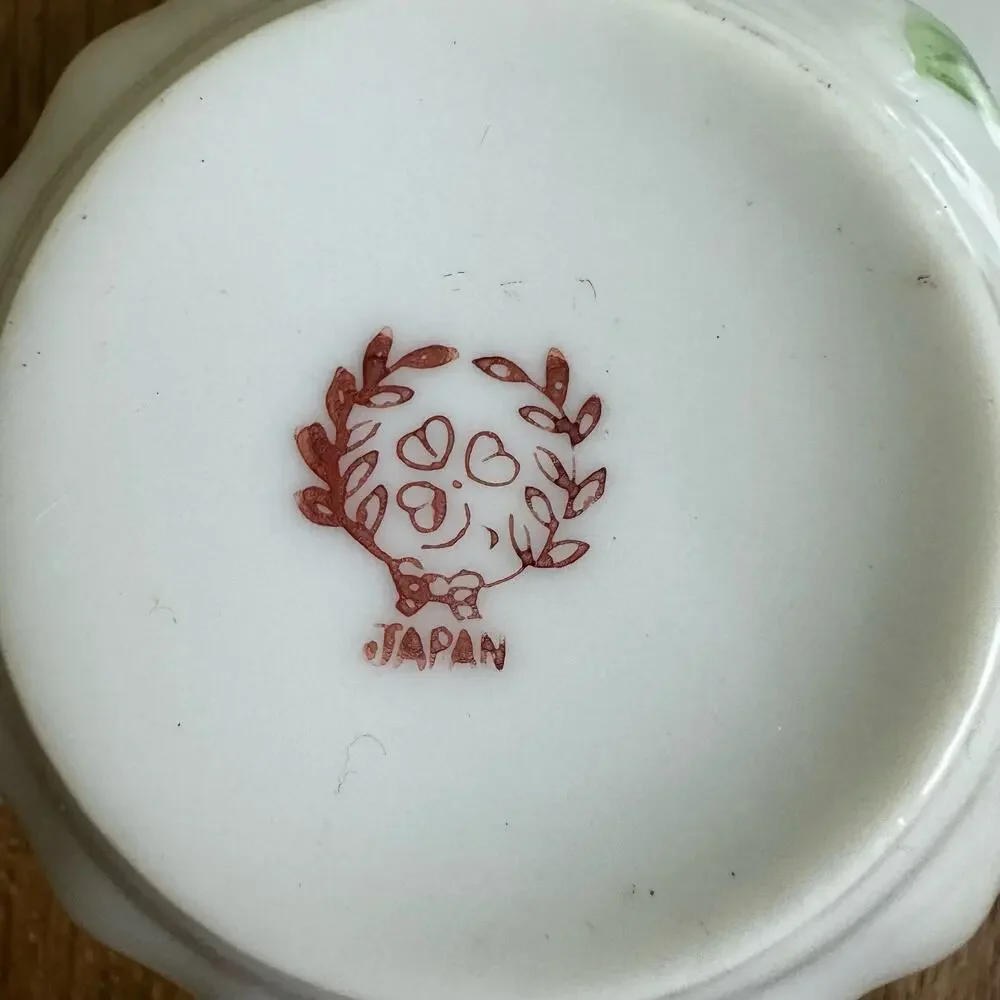 Yoko Boeki Co Japan pink Floral Rose Pattern Transferware tea cup‎ and saucer